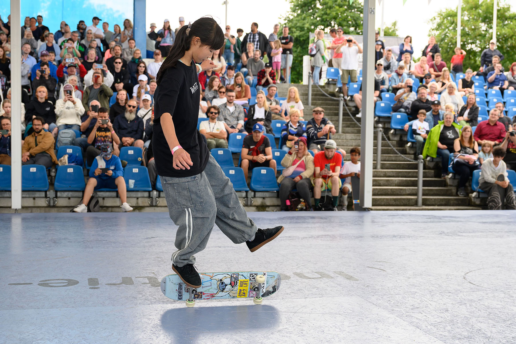 Kai Tanabe - One footed coco at World Freestyle 2025 - photo by Oana Constantinescu