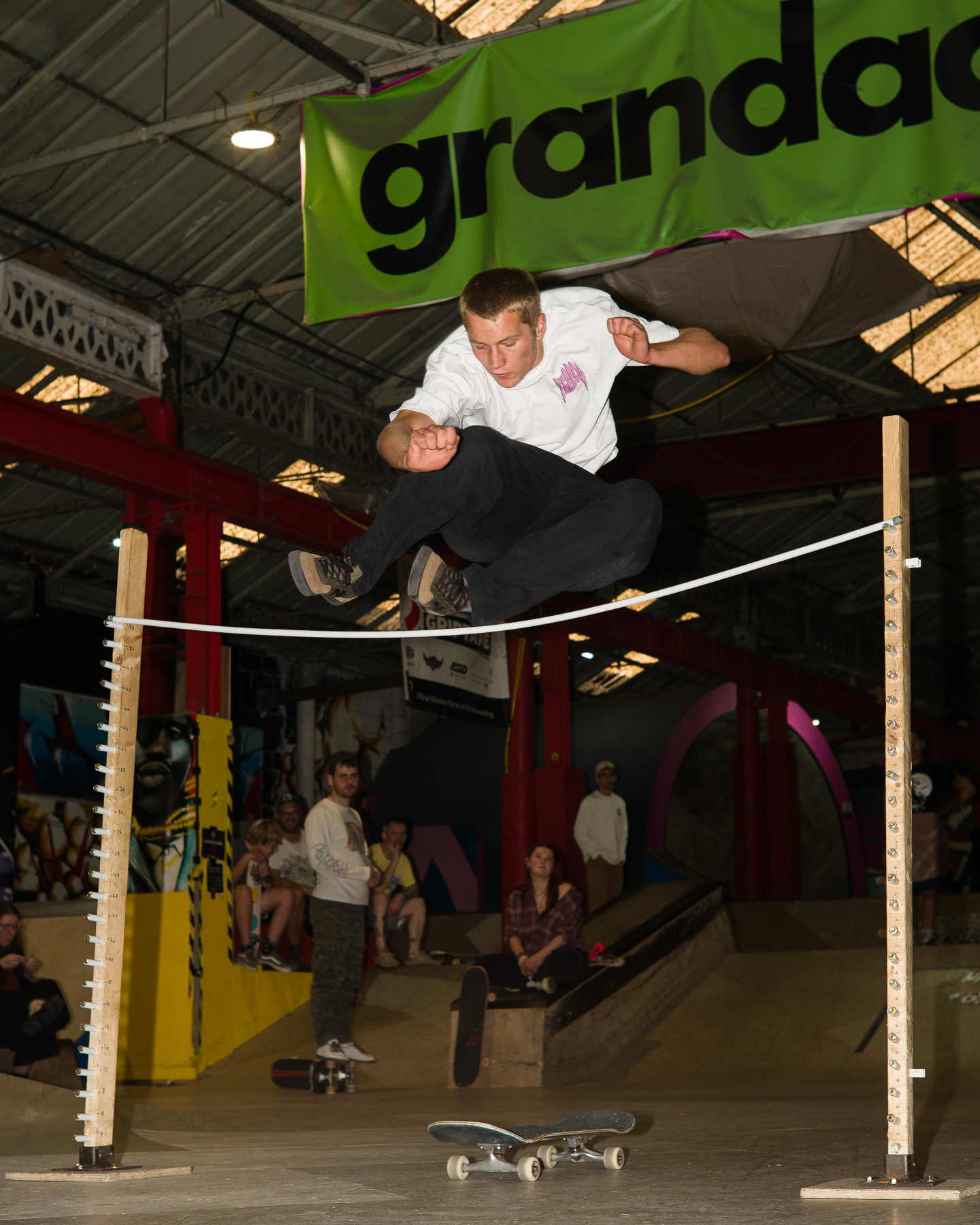 Logan Riley clears the high jump bar