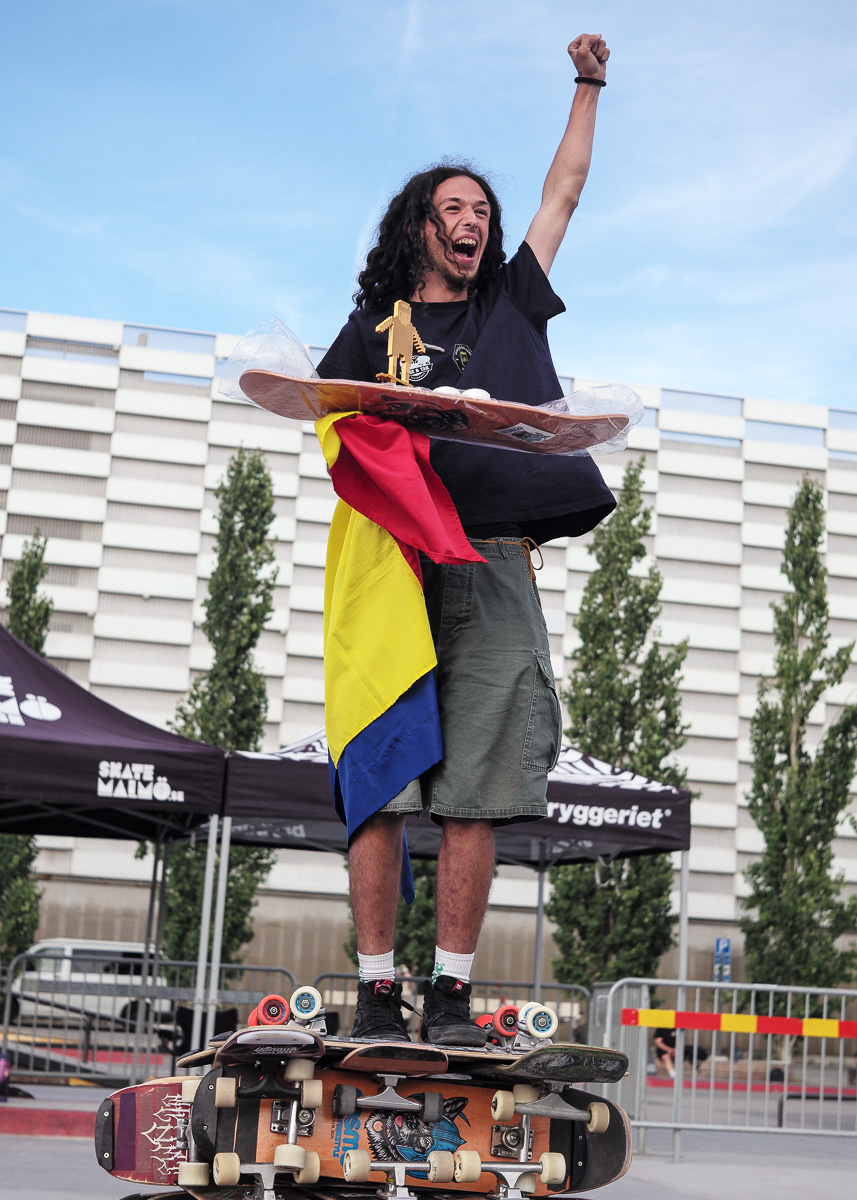 Dani Popescu takes 1st place at Malmo in 2025; photo by Tony Gale.